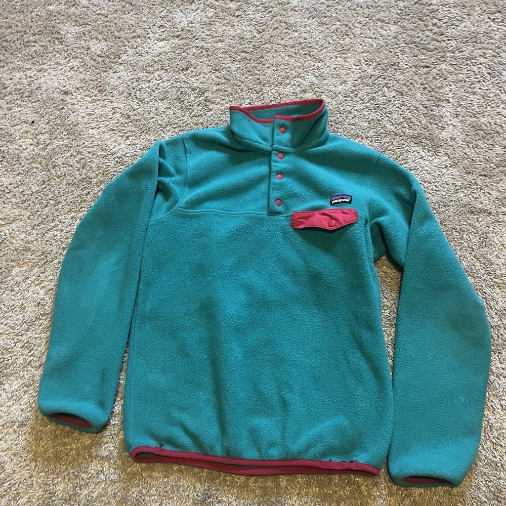 Y2K Patagonia Women's Synchilla Fleece Aqua Pink‎ Size Small Pullover